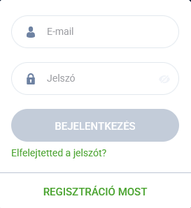 Bejelentkezési felület az oldalon